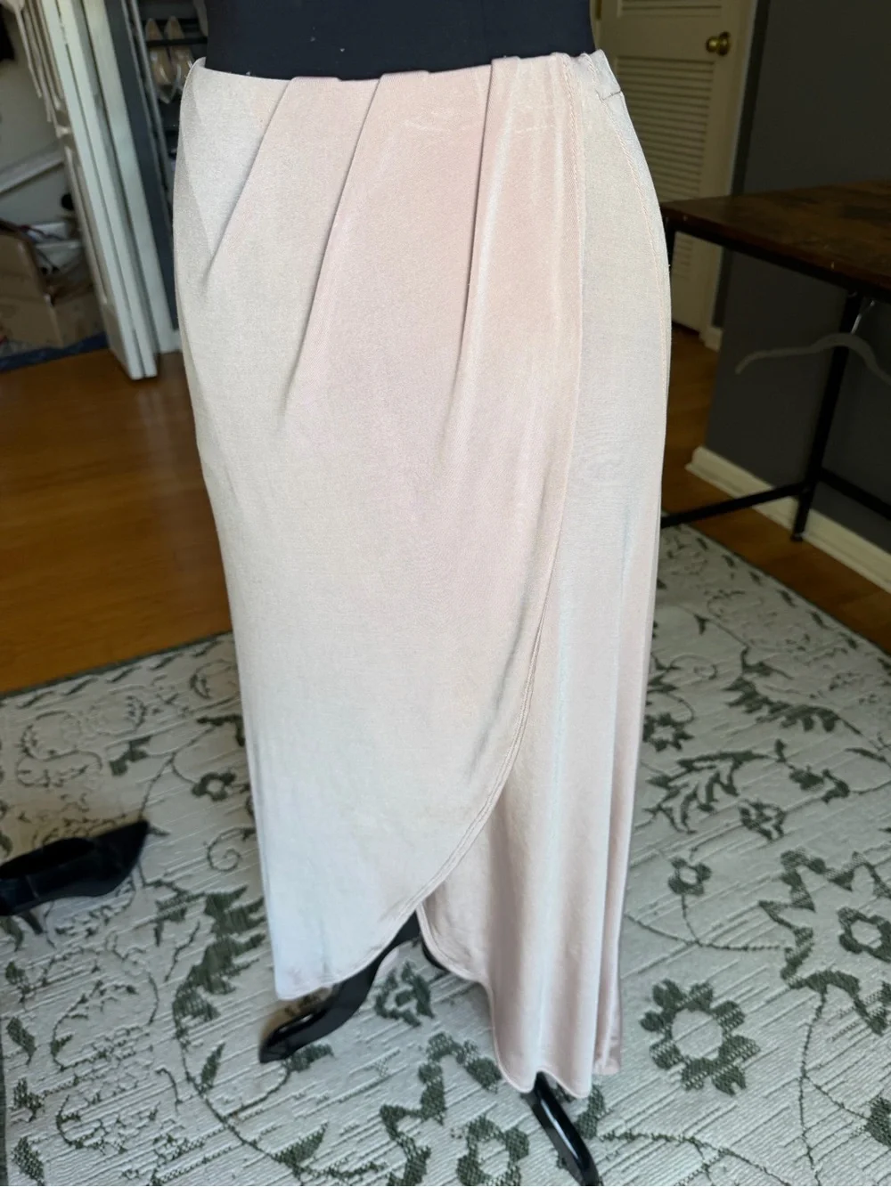 Free People Pale Blush High-Low Wrap Skirt